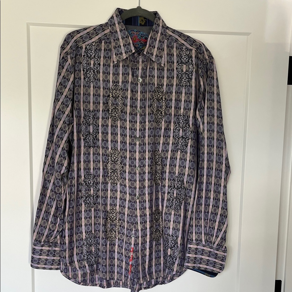 Robert Graham Embroidered Patterned Button Down S… - image 1